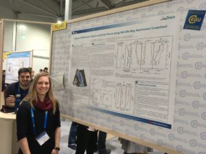 Me, presenting the latest results of my PhD project. Also in the picture: my fellow ArcTrain collegue Pierre-Olivier, presenting his poster on the other side.